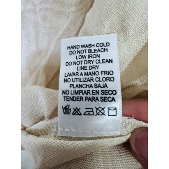 Be Cool Becool Beige Semi Sheer Button Front Tank Top Cami Large - Picture 6 of 6